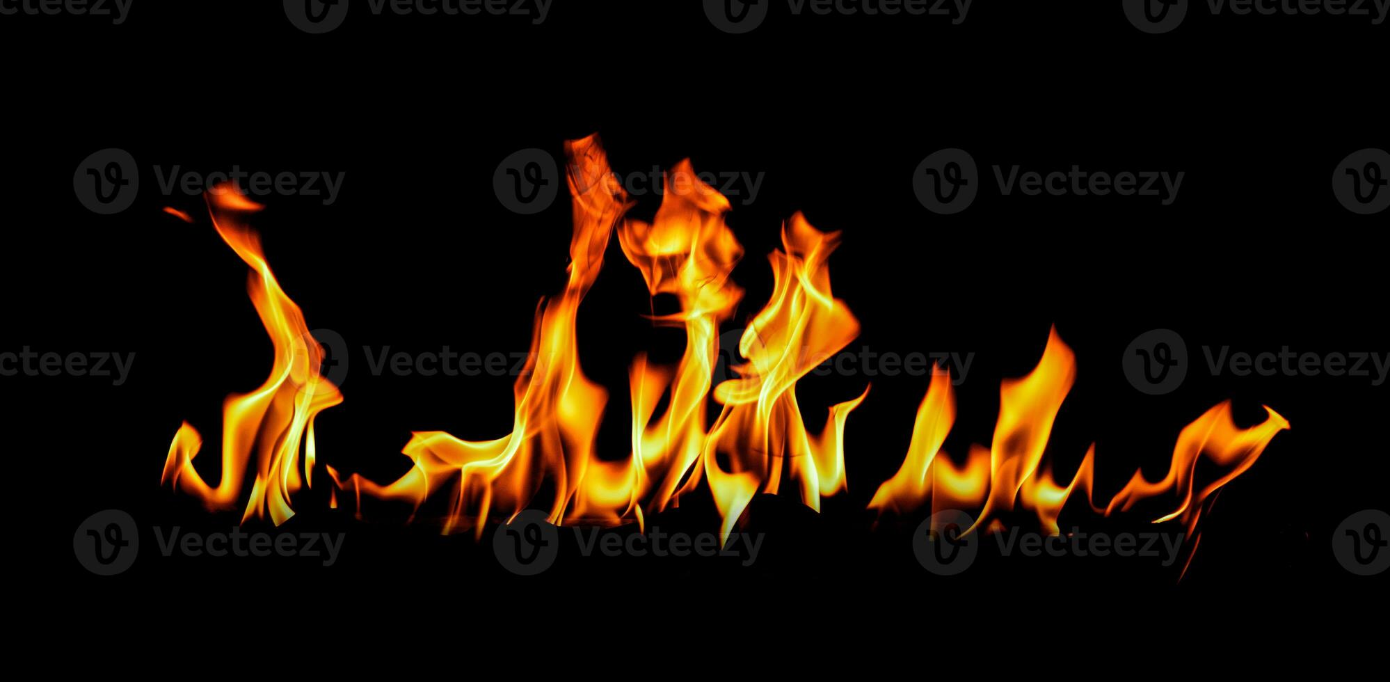 Cement tank at fire flames on blurred background photo