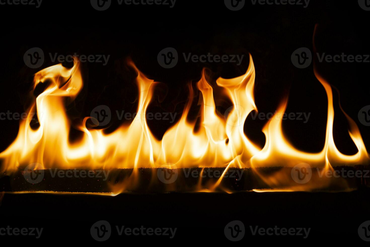 Fire flames on Abstract art black background photo