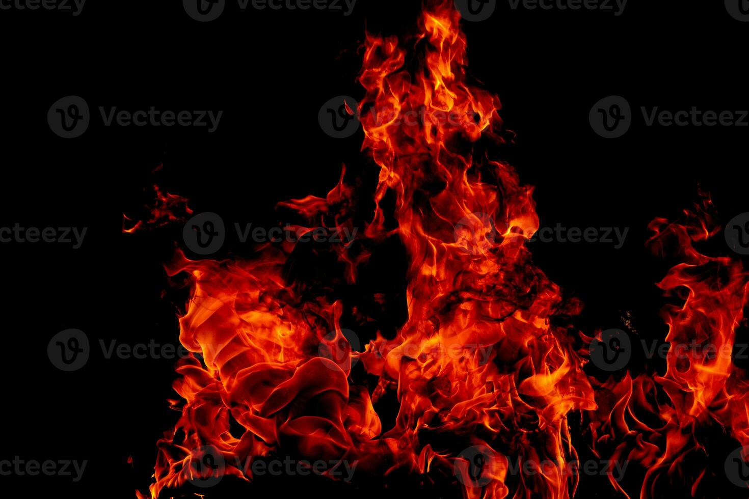 Fire flames on Abstract art black background photo