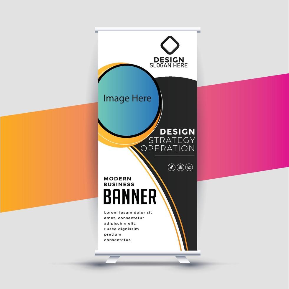 diseño de banner rollup comercial moderno vector