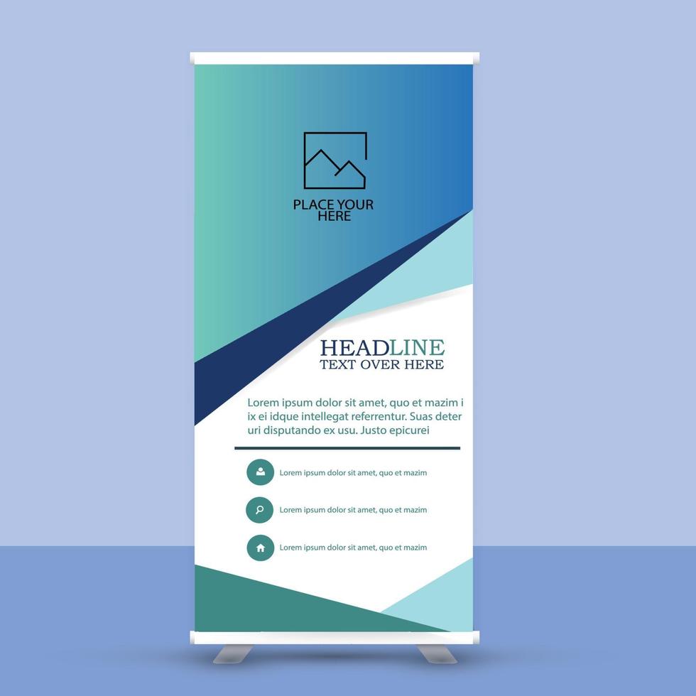 Blue Roll up Banner Design vector