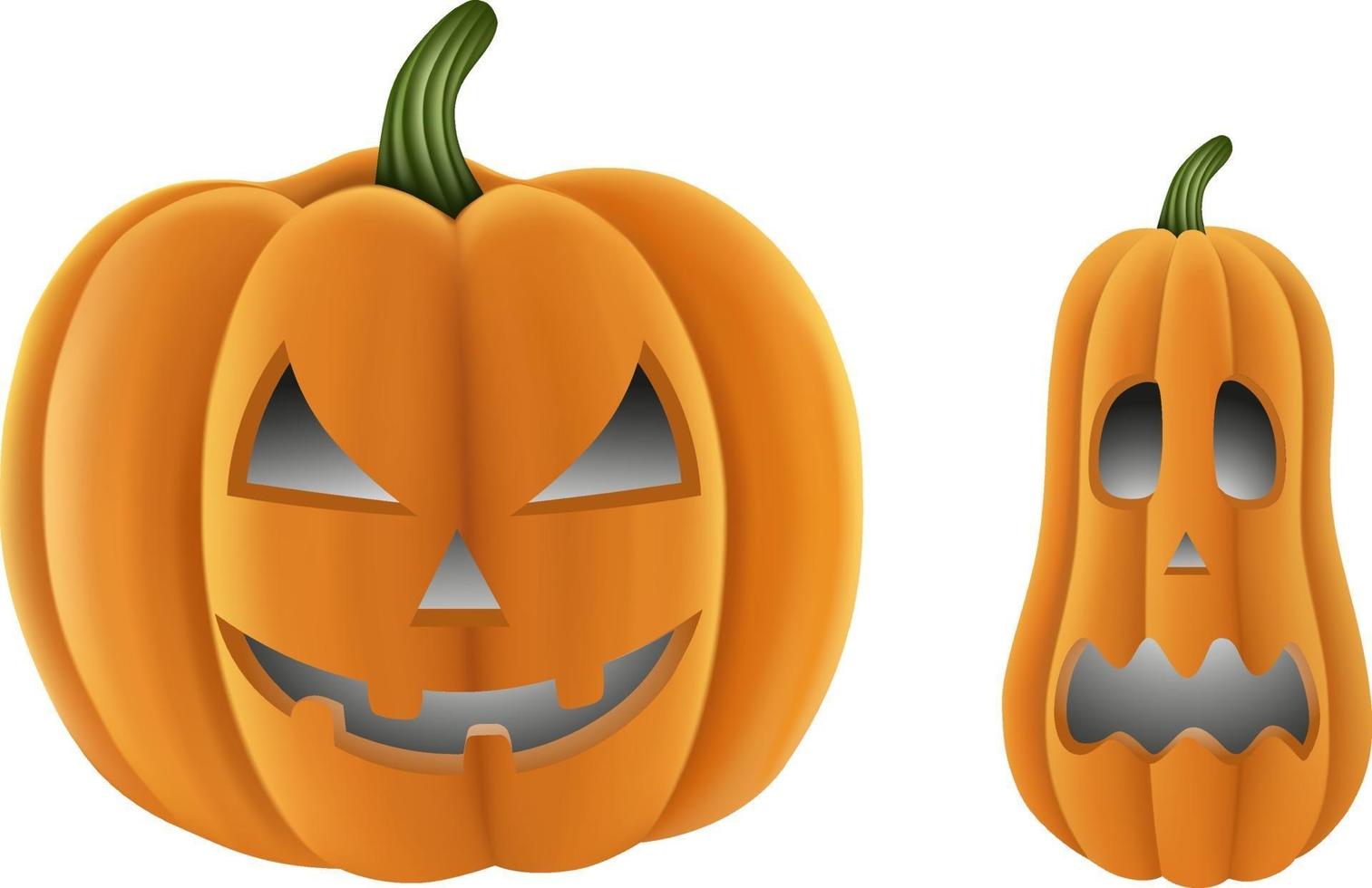 elementos de halloween. calabazas de halloween aisladas. vector