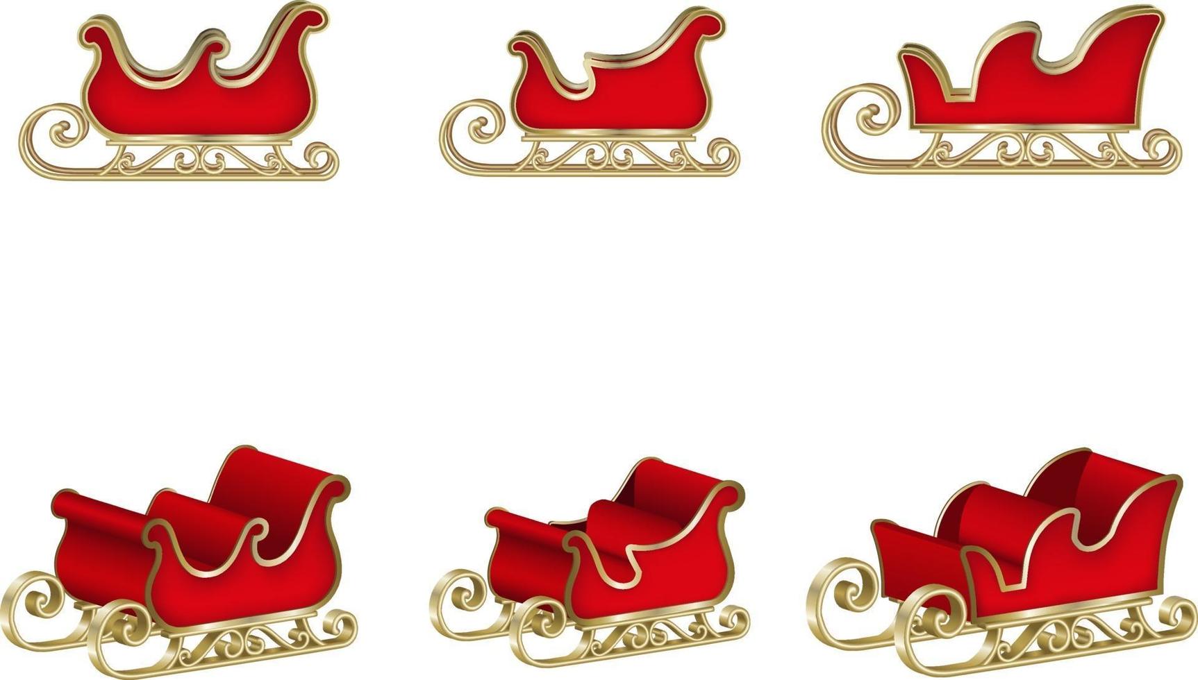 Isolated Santa Claus sleigh for Christmas decorations vector