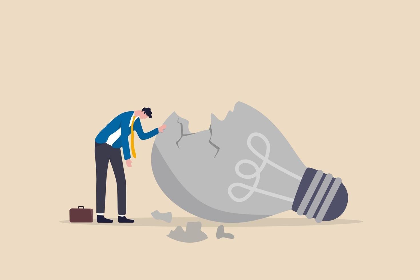 Uninspired or motivation after business failure, burnout or exhausted vector