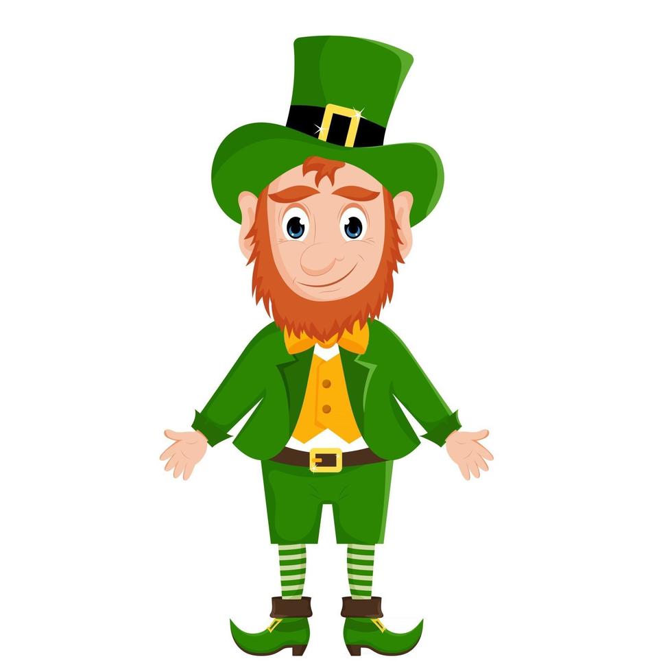 Leprechaun in a green suit and hat. Illustration for St.Patrick's Day. vector