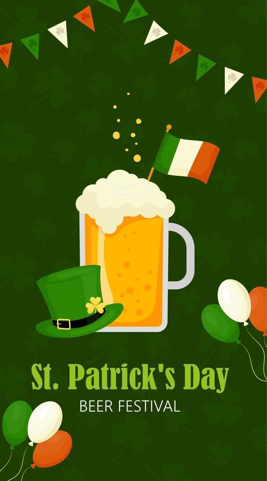 St. Patrick's Day flyer, a brochure, an invitation to a beer festival vector