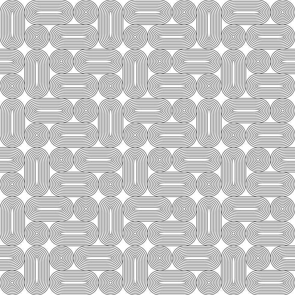 seamless geometric black line vector pattern on white background