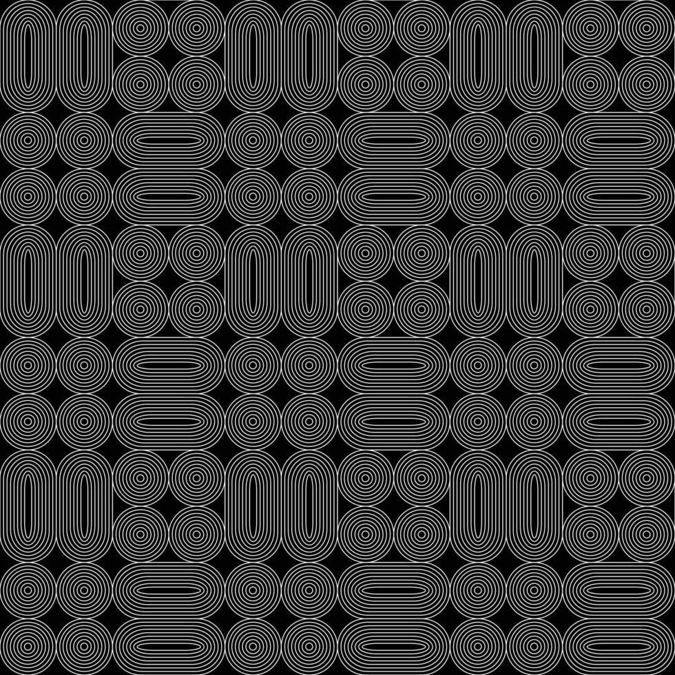 seamless geometric white line vector pattern on black background