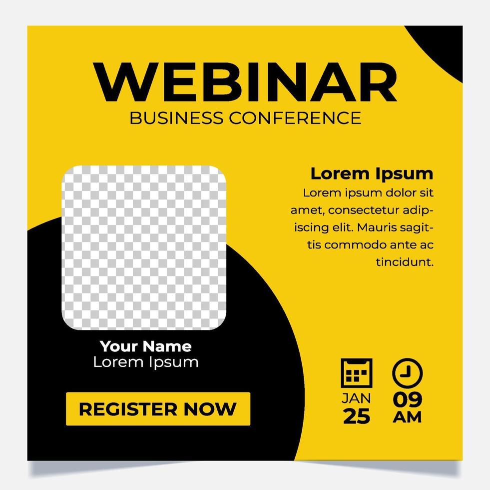 Banner webinar design template vector