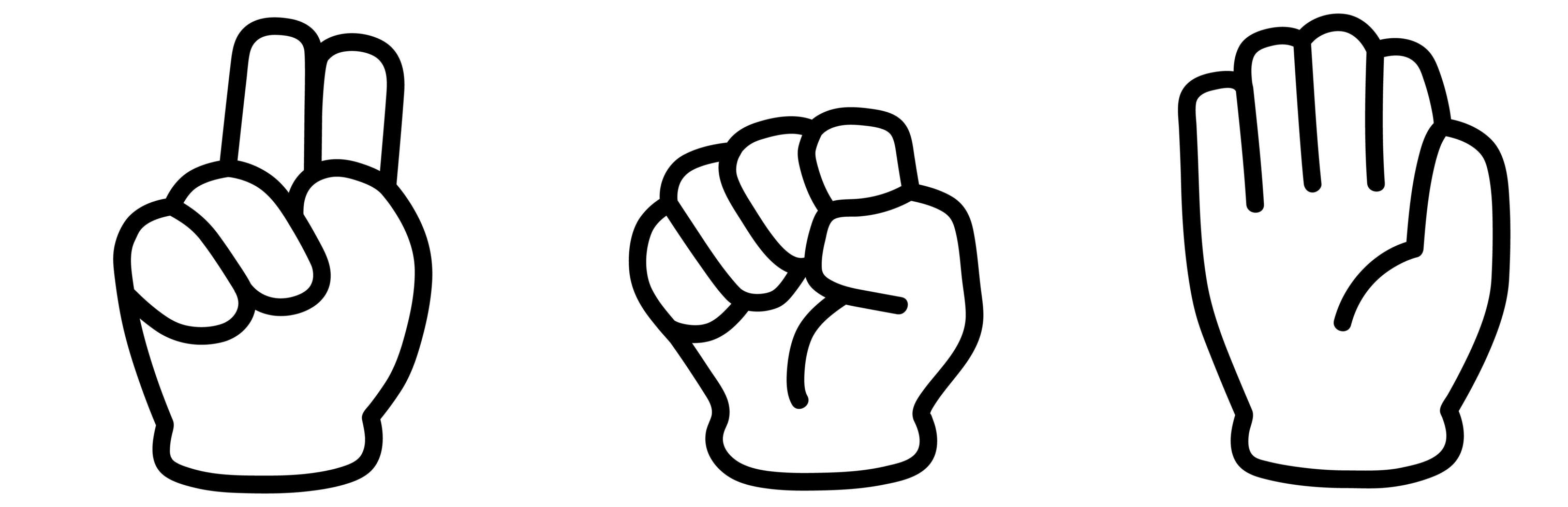 rock paper scissors hand gesture vector