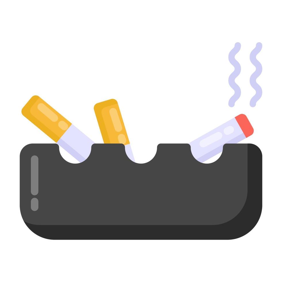 Ashtray and cigarette tray vector