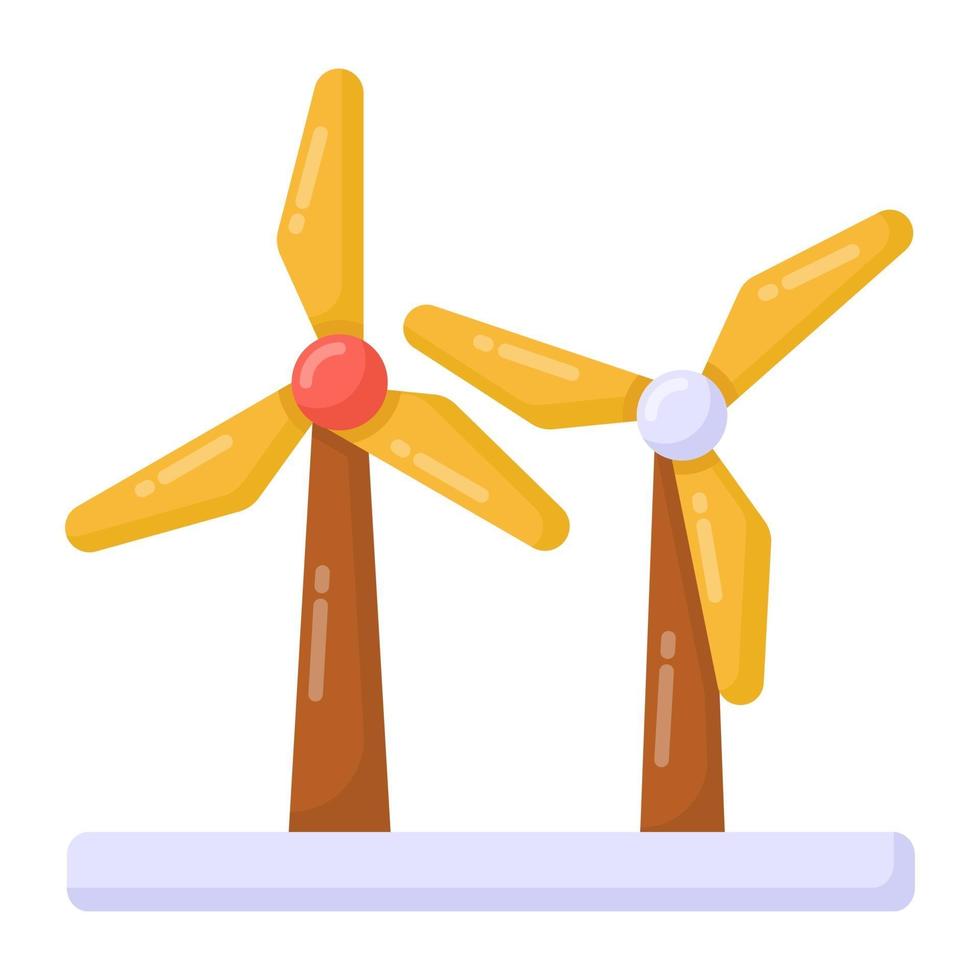 Windmill and Turbines vector