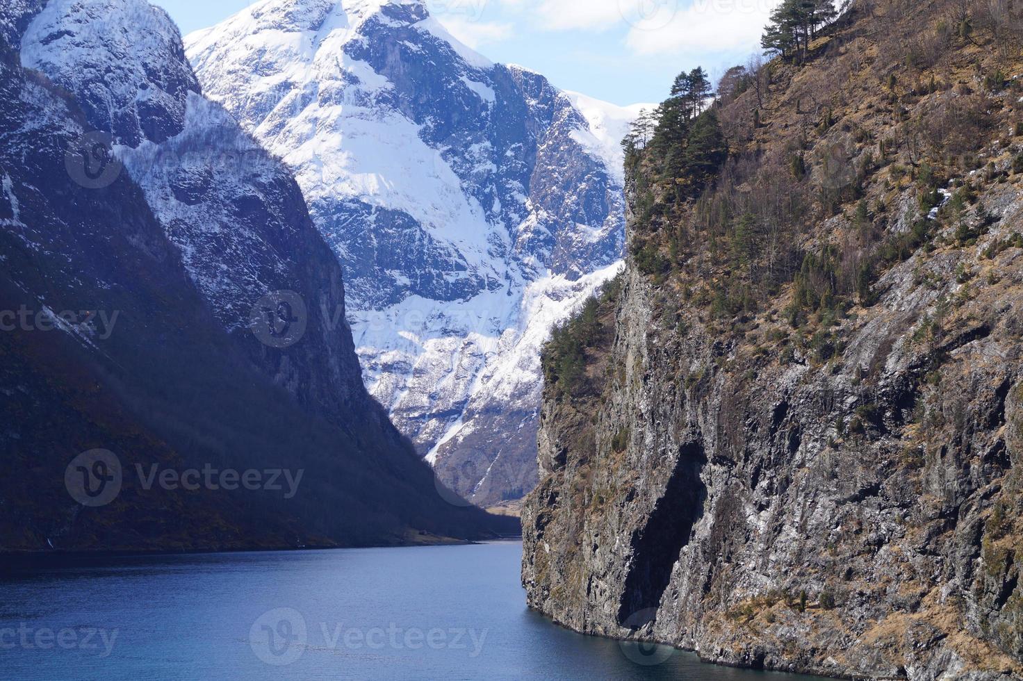 With a Cruise ship through the Ardalsfjord photo