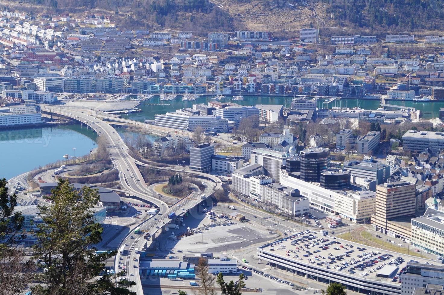 bergen desde la perspectiva del monte floyen foto