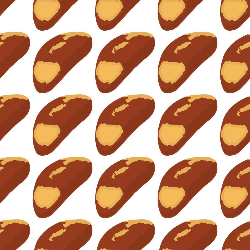 Illustration on theme big pattern identical types brazil nut vector