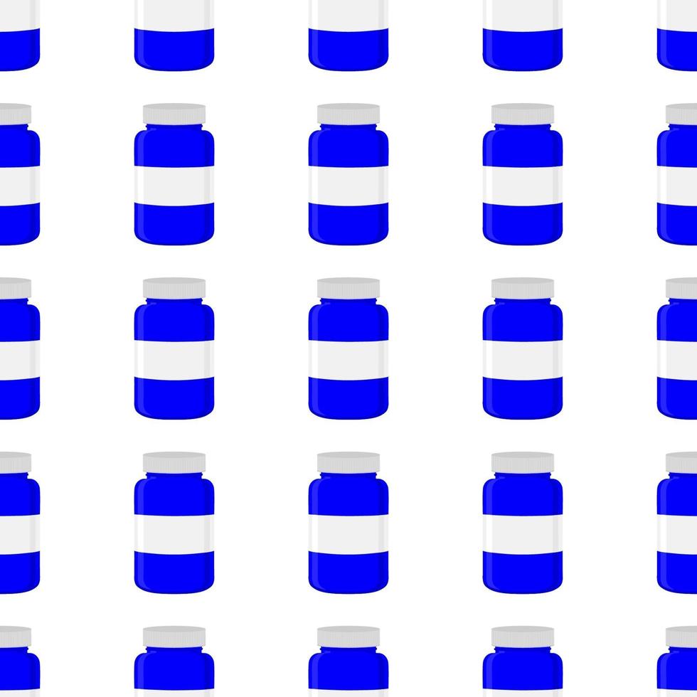 Gran conjunto de colores diferentes tipos de píldoras dentro del tarro cerrado vector