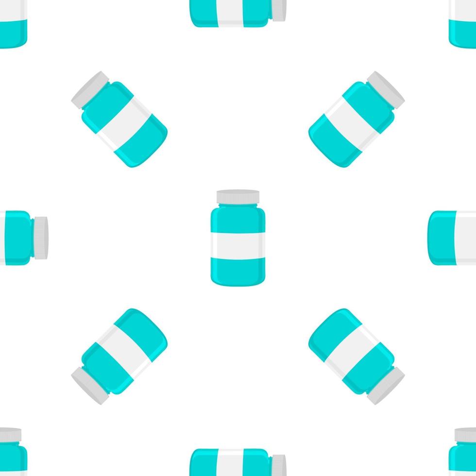 big colored set different types of pills inside close jar vector