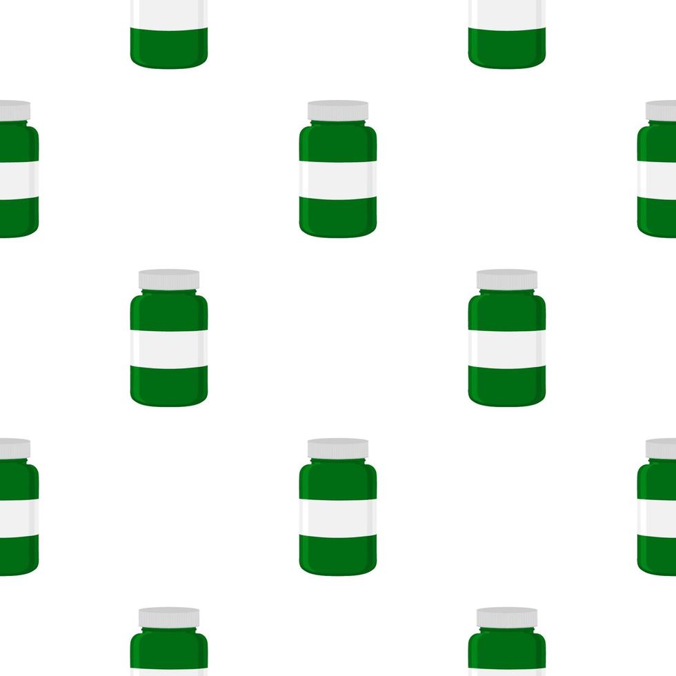 Gran conjunto de colores diferentes tipos de píldoras dentro del tarro cerrado vector