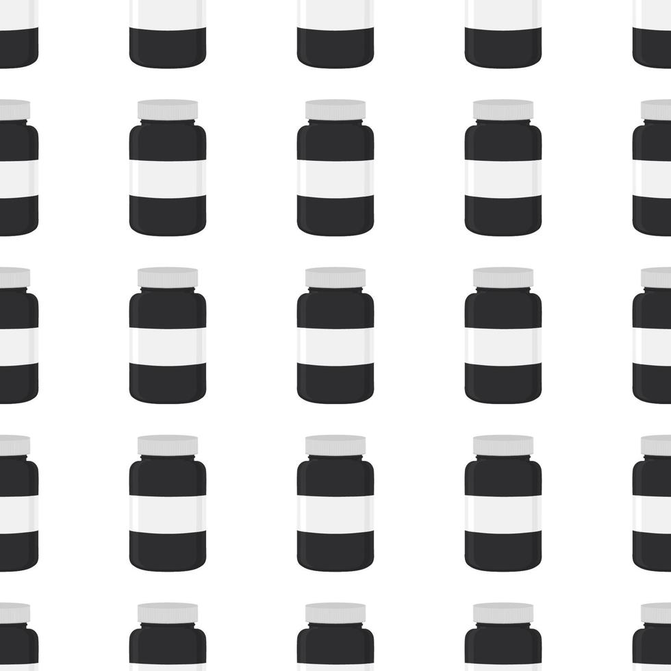 big colored set different types of pills inside close jar vector