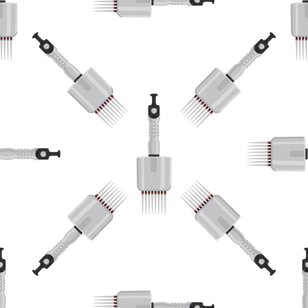 seamless medical pipette, dropper for laboratory on white background vector