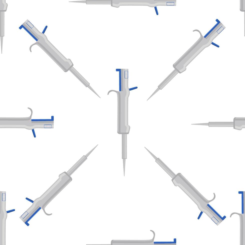 seamless medical pipette, dropper for laboratory on white background vector