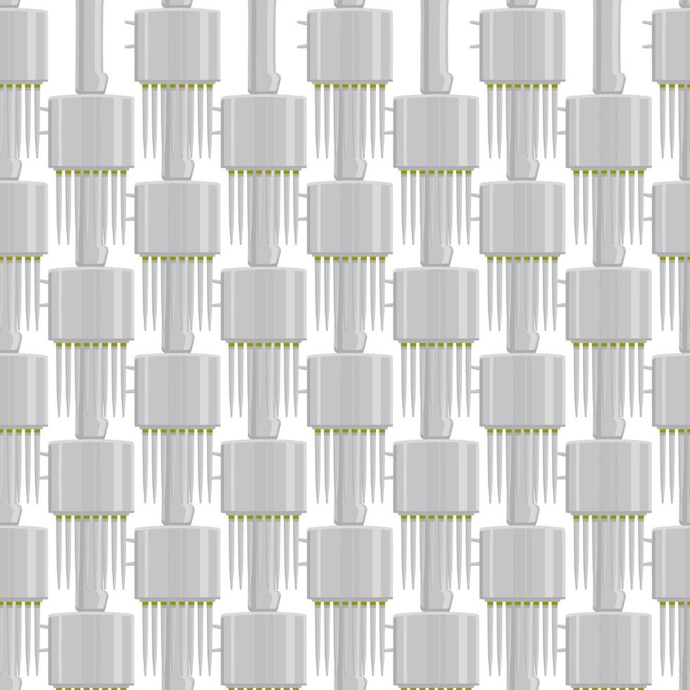 seamless medical pipette, dropper for laboratory on white background vector