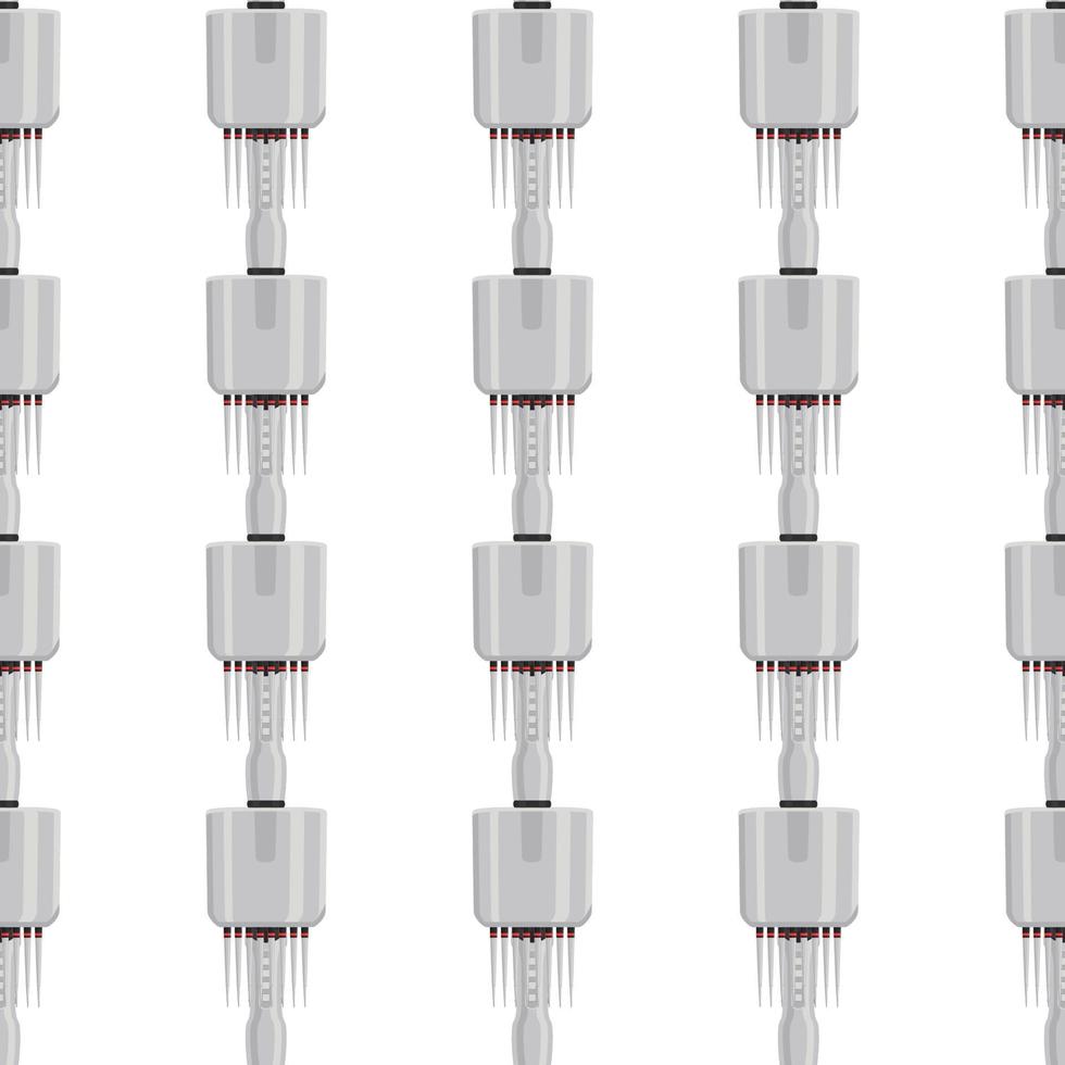 seamless medical pipette, dropper for laboratory on white background vector