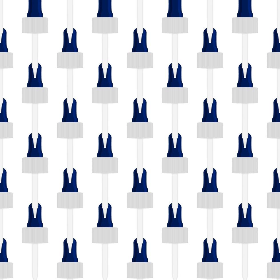seamless medical pipette, dropper for laboratory on white background vector