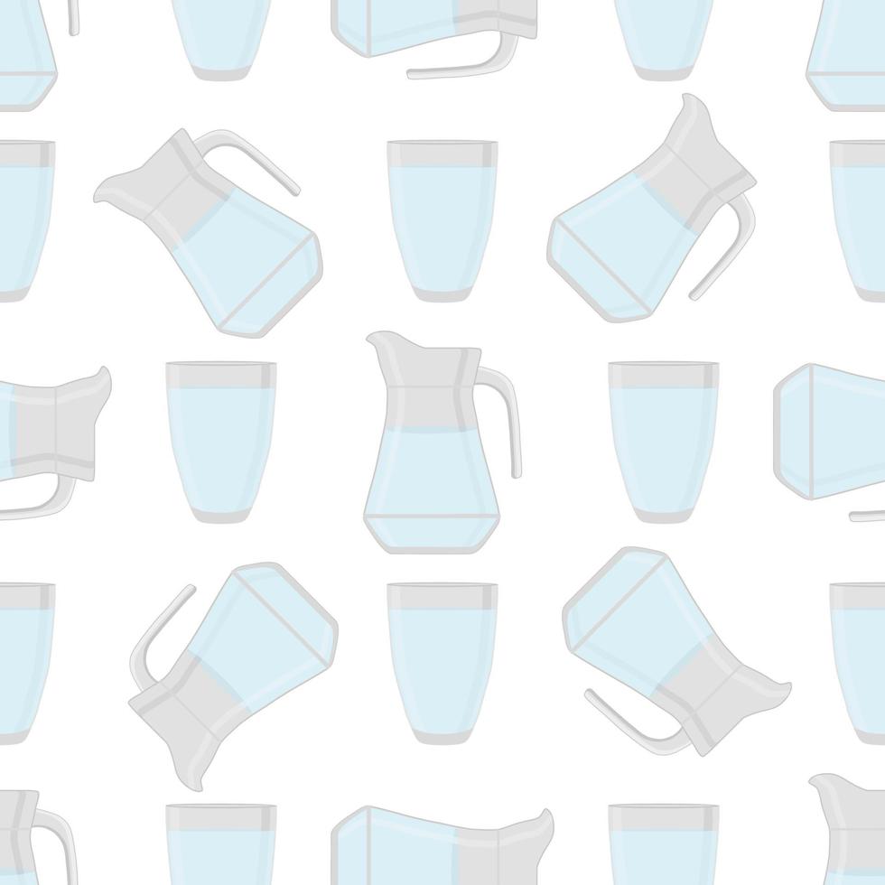 Illustration on theme colored set identical types glass jugs vector
