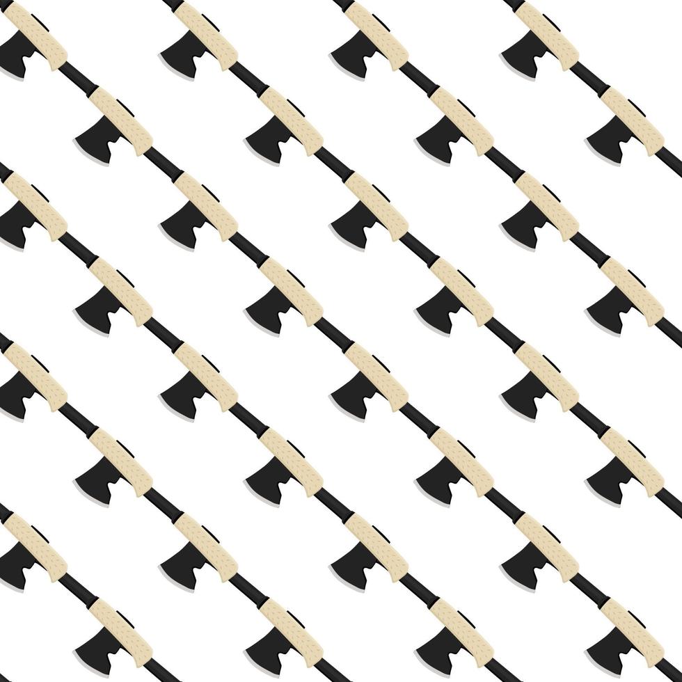 Illustration on theme pattern steel axes with wooden handle vector