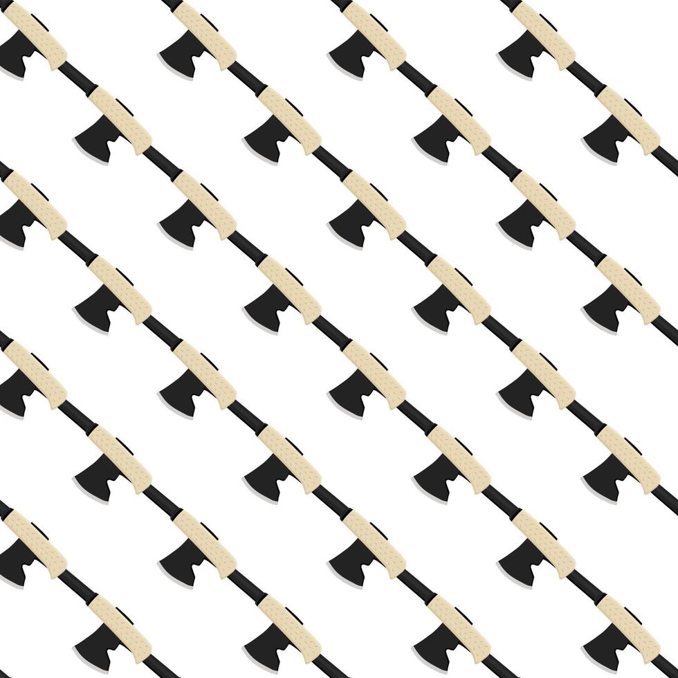 Illustration on theme pattern steel axes with wooden handle vector