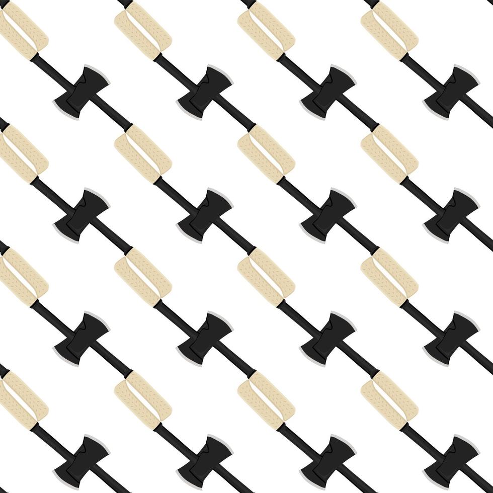 Illustration on theme pattern steel axes with wooden handle vector