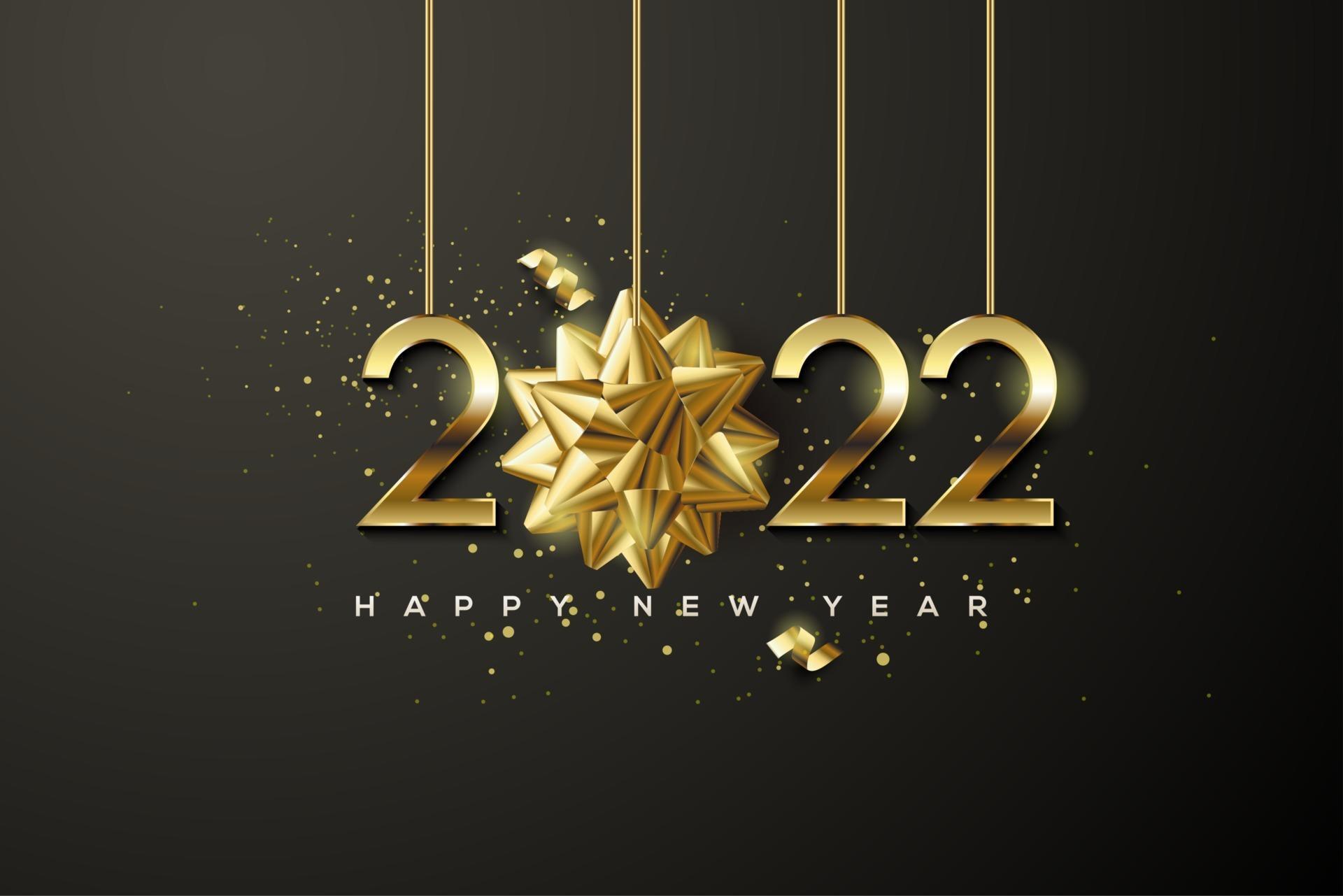 Año Personal 5 Para 2022 feliz año nuevo 2022 con oro sobre fondo negro. 3030001 Vector en Vecteezy