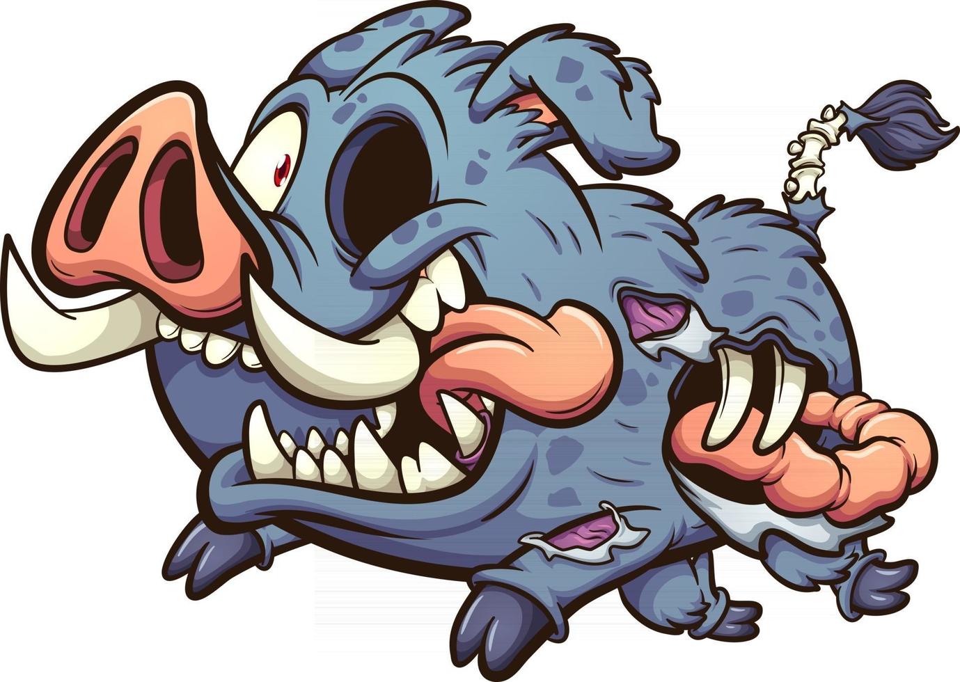 Cartoon zombie boar vector