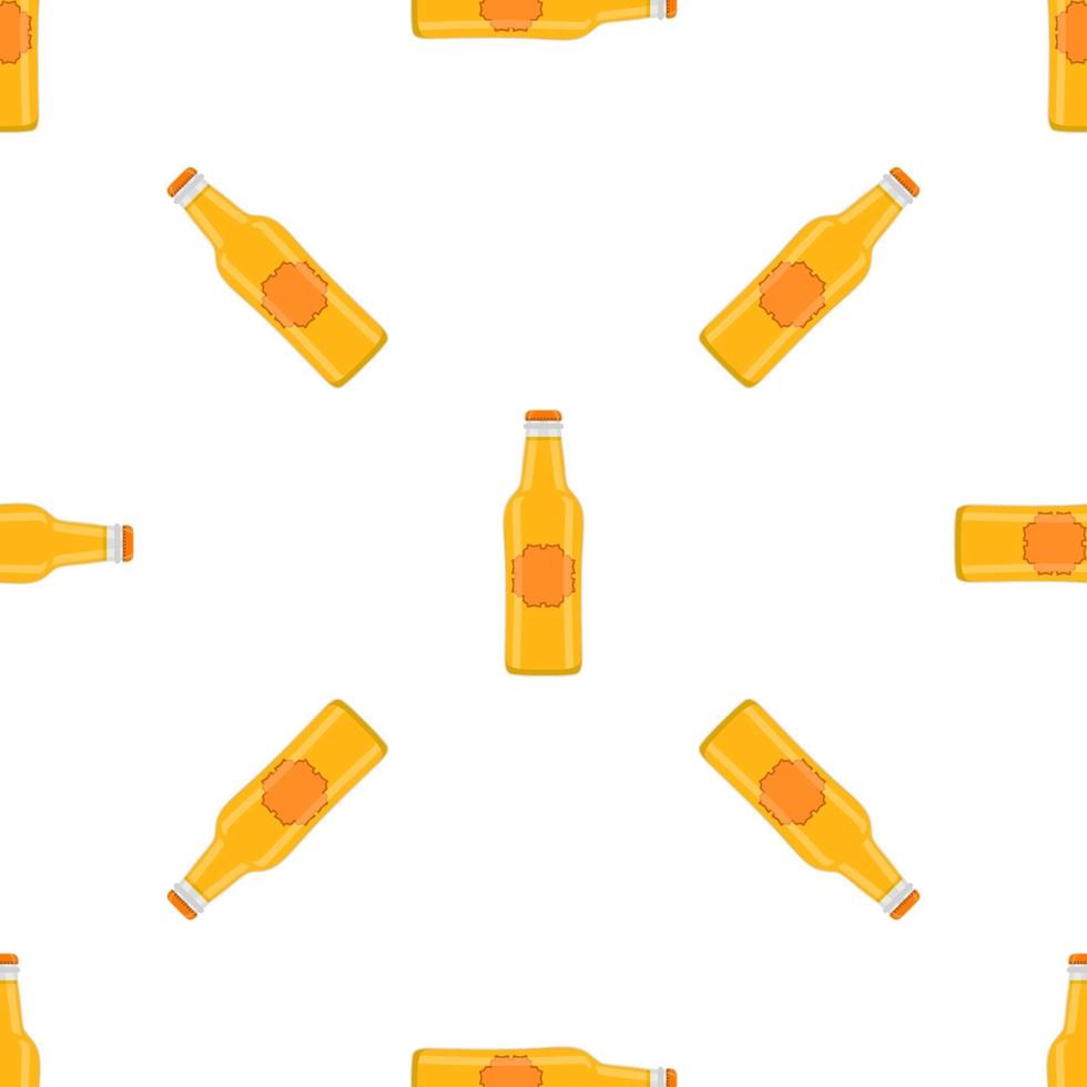 Ilustración sobre el tema botellas de vidrio de cerveza sin costura con tapa para cervecería vector