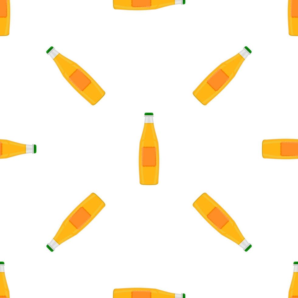 Ilustración sobre el tema botellas de vidrio de cerveza sin costura con tapa para cervecería vector