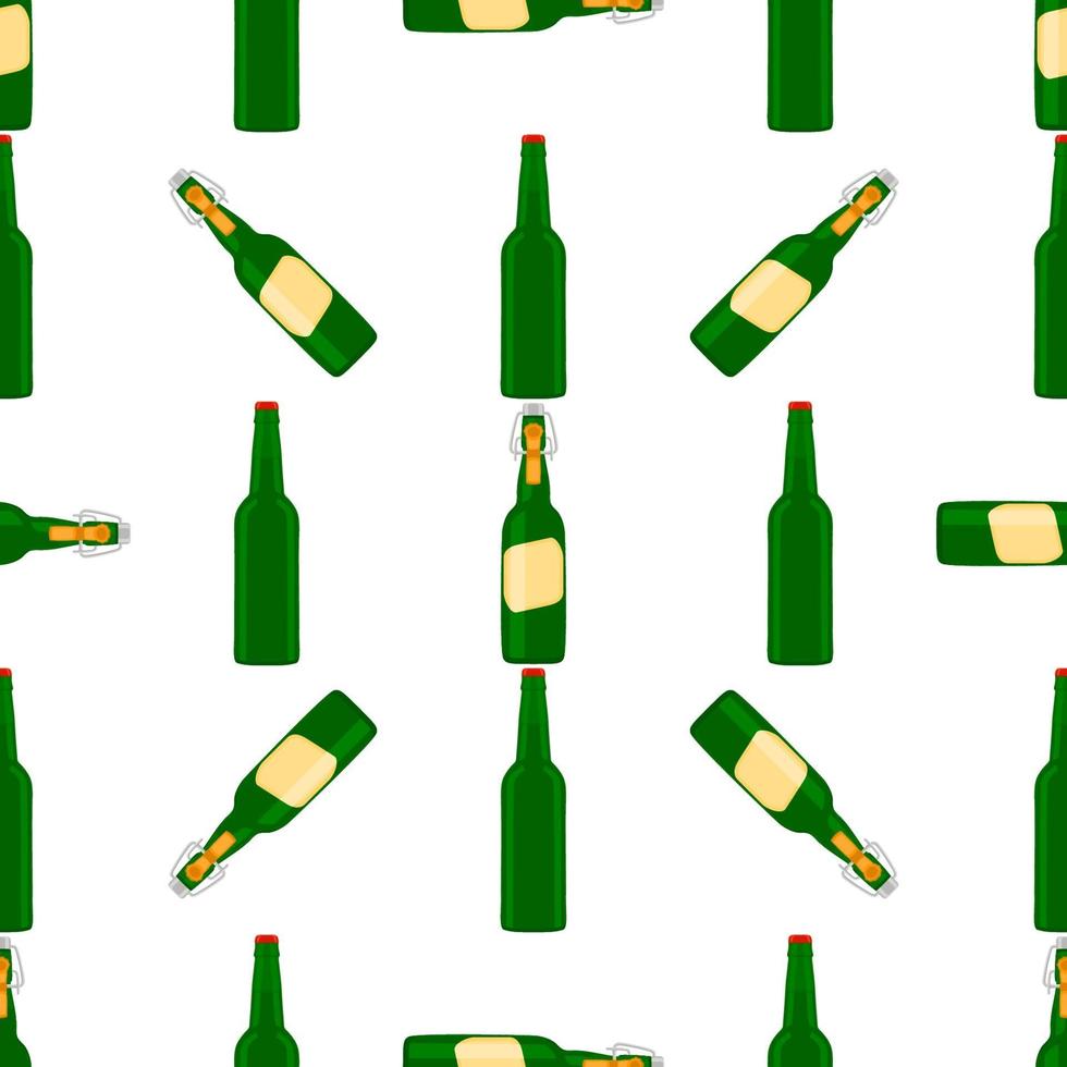 Illustration on theme seamless beer glass bottles with lid for brewery vector
