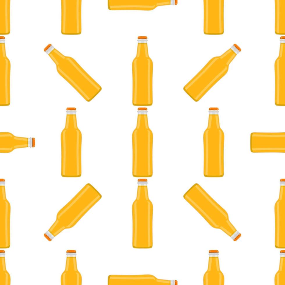 Ilustración sobre el tema botellas de vidrio de cerveza sin costura con tapa para cervecería vector