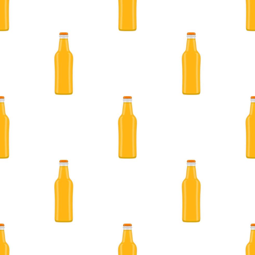 Ilustración sobre el tema botellas de vidrio de cerveza sin costura con tapa para cervecería vector