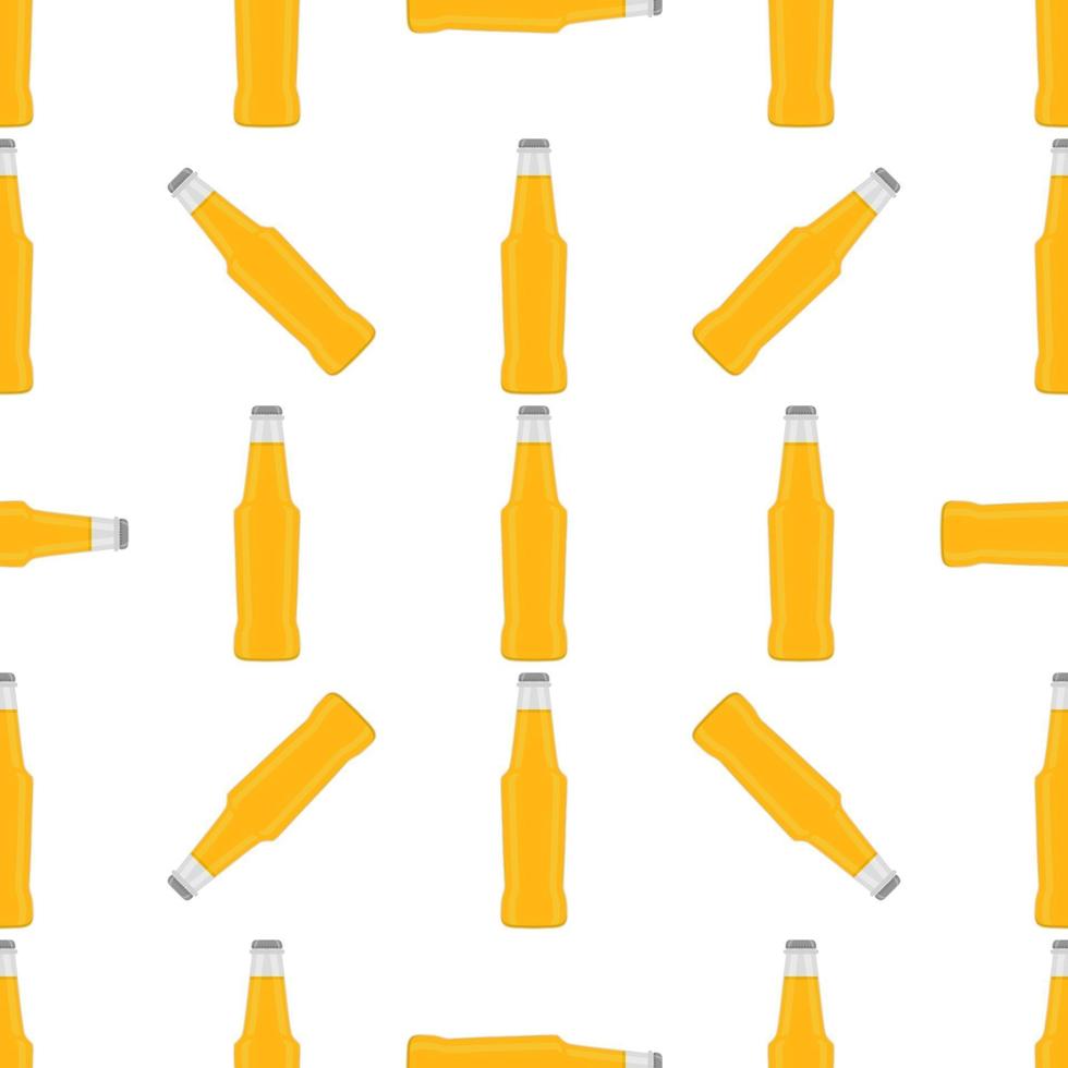 Ilustración sobre el tema botellas de vidrio de cerveza sin costura con tapa para cervecería vector