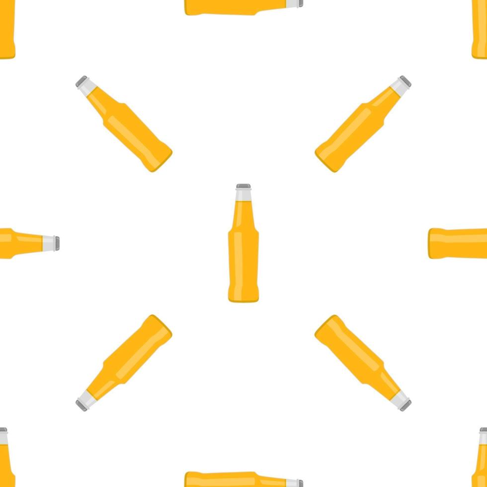 Ilustración sobre el tema botellas de vidrio de cerveza sin costura con tapa para cervecería vector