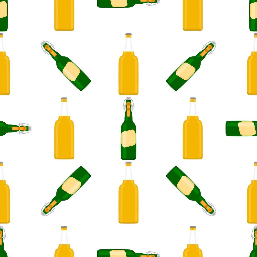 Illustration on theme seamless beer glass bottles with lid for brewery vector