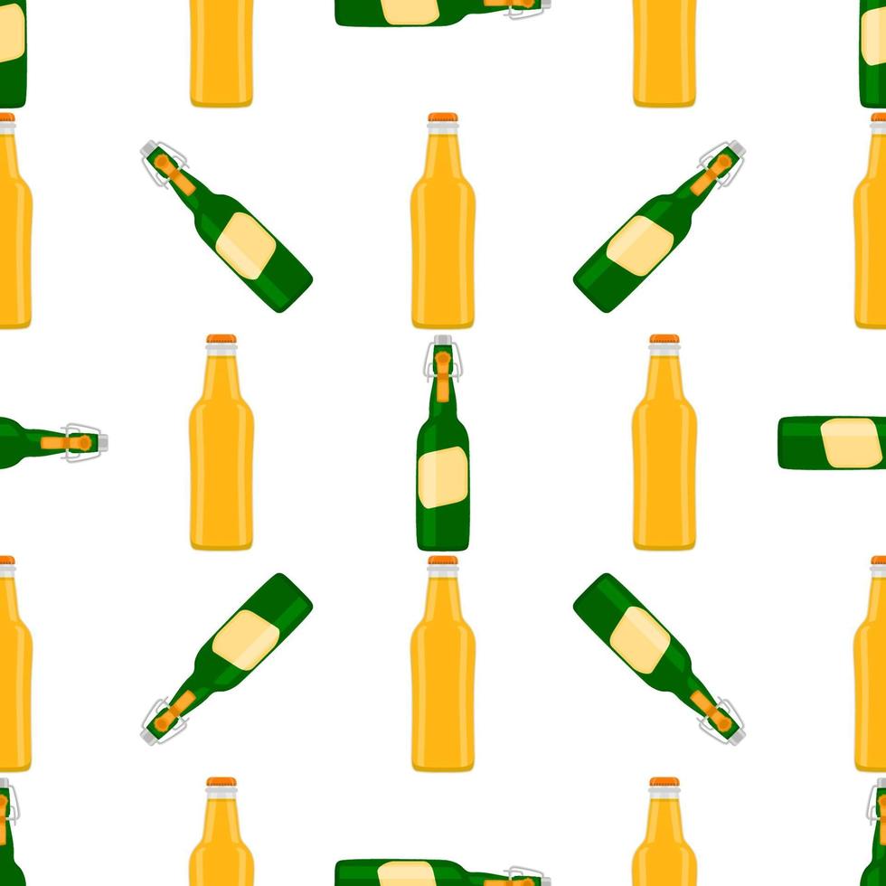 Illustration on theme seamless beer glass bottles with lid for brewery vector