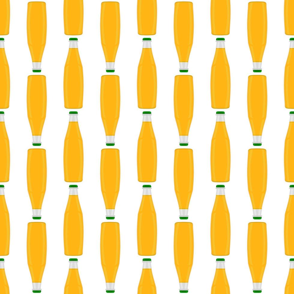 Ilustración sobre el tema botellas de vidrio de cerveza sin costura con tapa para cervecería vector