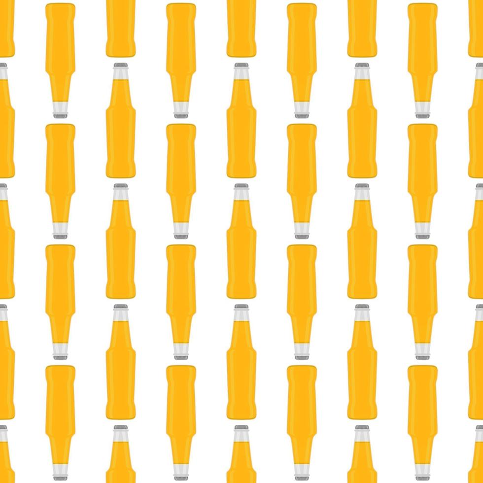 Ilustración sobre el tema botellas de vidrio de cerveza sin costura con tapa para cervecería vector