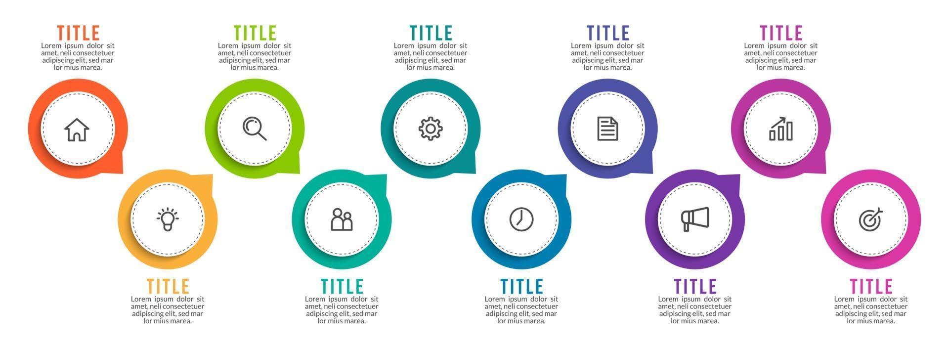 10 Steps Infographic for Business Presentation vector