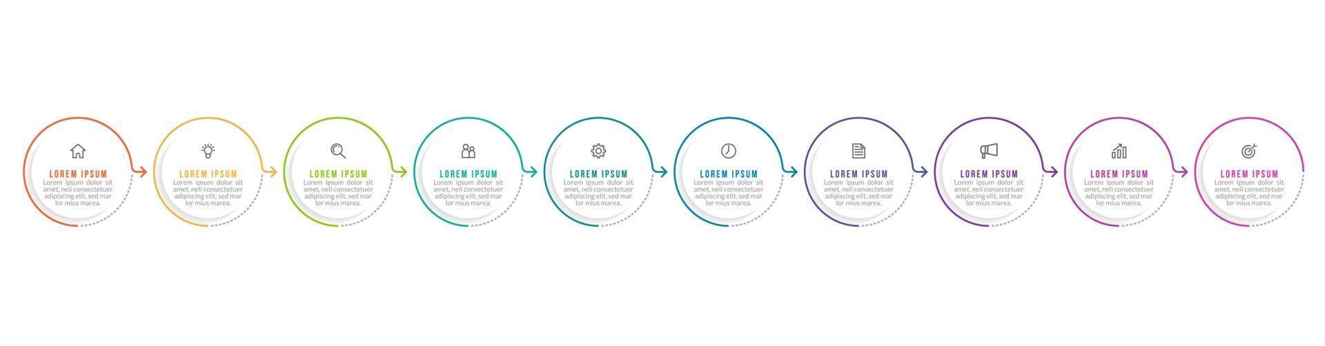 10 Steps Infographic for Business Presentation vector