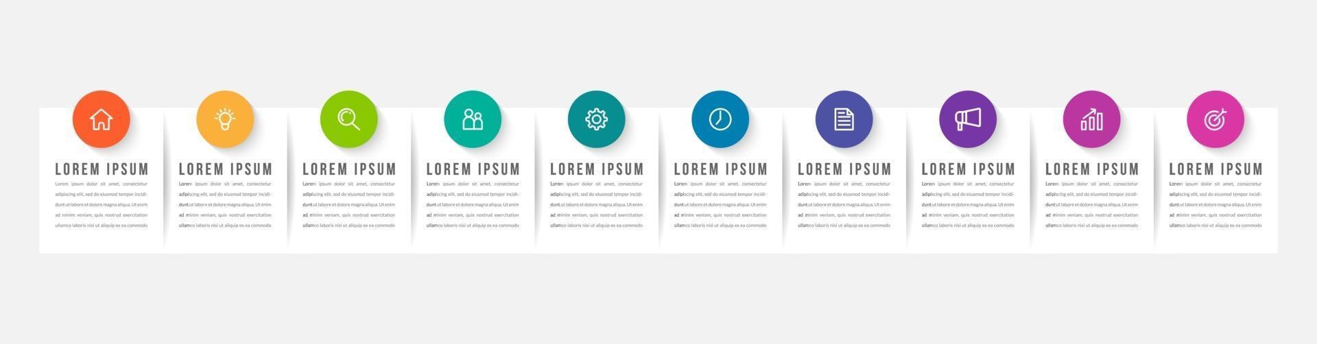 10 Steps Infographic for Business Presentation vector