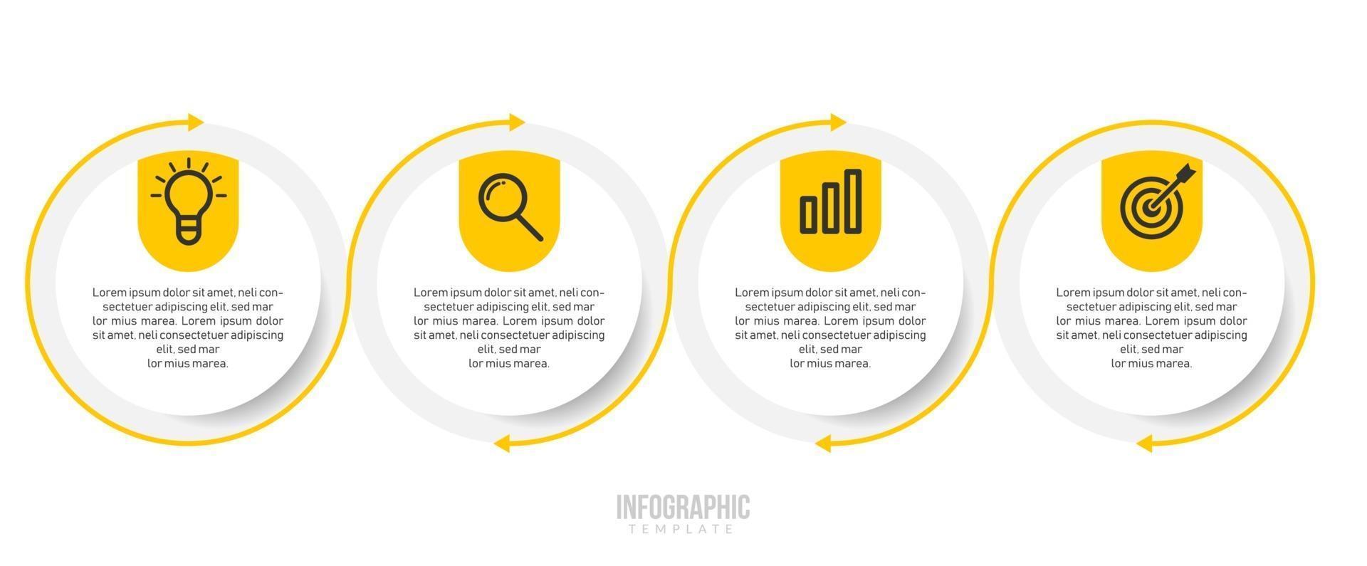 Business Infographics Elements with 4 Data vector