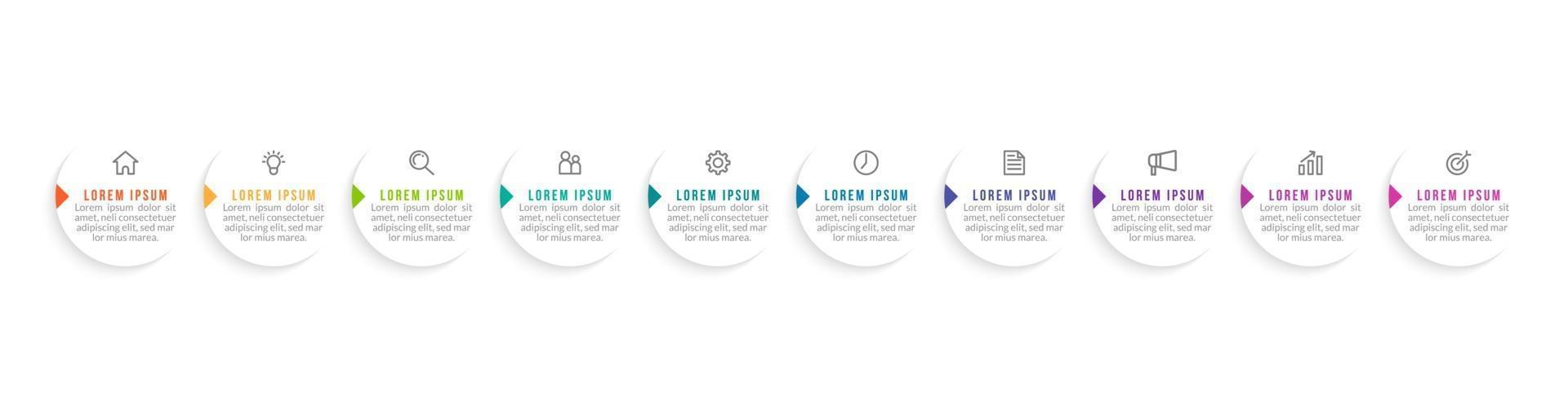 10 Steps Infographic for Business Presentation vector
